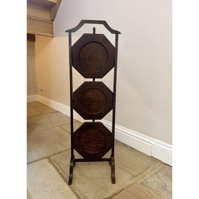 Antique Edwardian Oak Folding Cake Stand, 1900s For Sale - Image 3 of 6