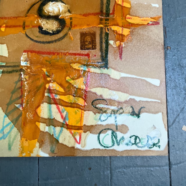 Abstract 1980’s Original Wayne Cunningham Abstract Painting/ Drawing For Sale - Image 3 of 4