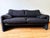 Mid-Century Modern Vico Magistretti Navy / Black 2-Seater Loveseat Maralunga Sofa Cassina Italy 80s For Sale - Image 3 of 15
