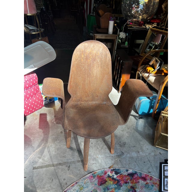 Up for consideration is a beautiful vintage geometric abstract metal chair. This would look lovely in your home, and it is...