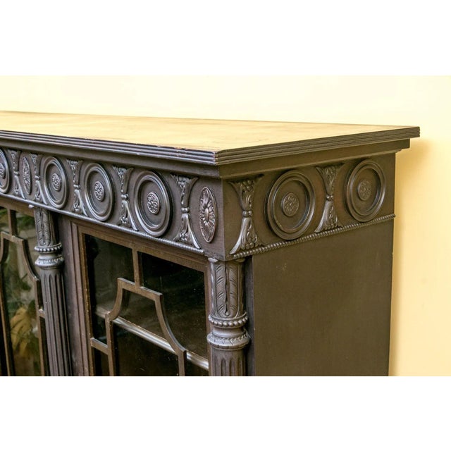 Antique Neoclassical Revival Bookcase Display Cabinet For Sale In New York - Image 6 of 7