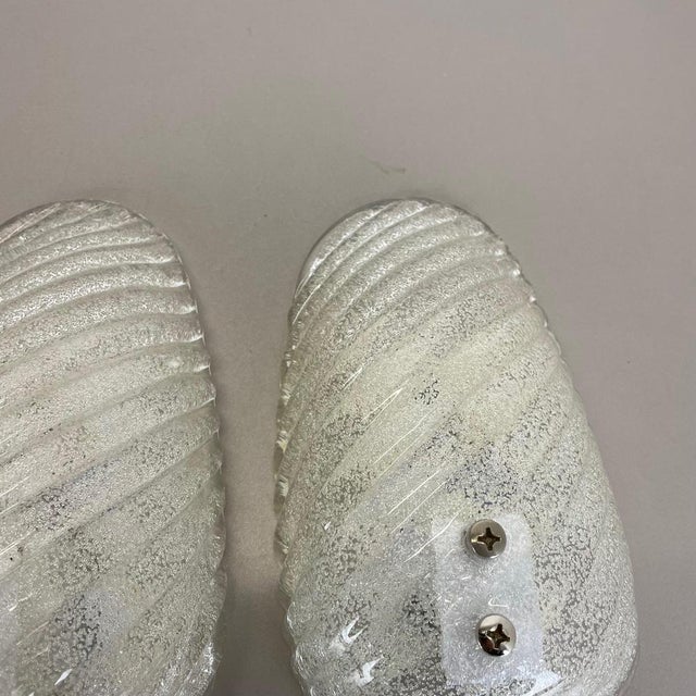 Murano Bubble Ice Glass Wall Sconces, Germany, 1980s, Set of 2 For Sale - Image 4 of 18