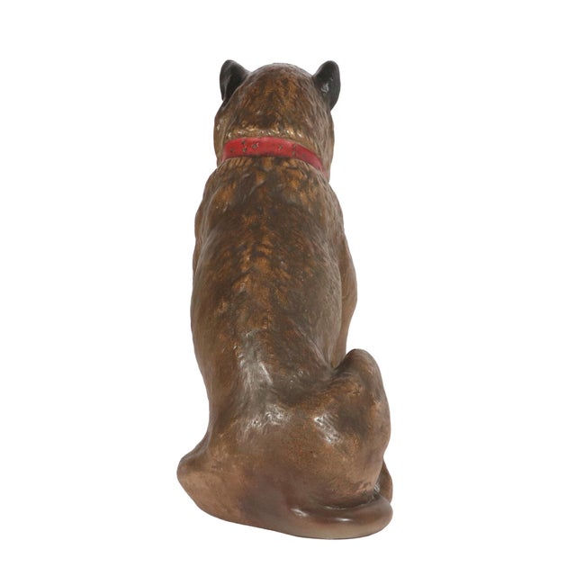 Life-Size Austrian Terracotta Pug Dog With Glass Eyes, 19th Century For Sale - Image 15 of 16