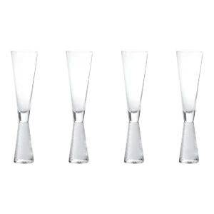 Livogno Champagne Flutes on Hammered Stem, Set of 4