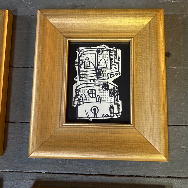 Abstract 6 Contemporary Original Wayne Cunningham Abstract Marker Drawings - Set of Six For Sale - Image 3 of 8