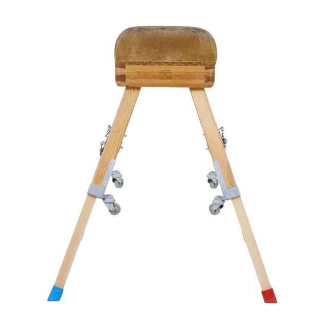 Mid century Swedish pine gym horse circa 1950. Good quality gym horse made by swedish company ab rantzows...