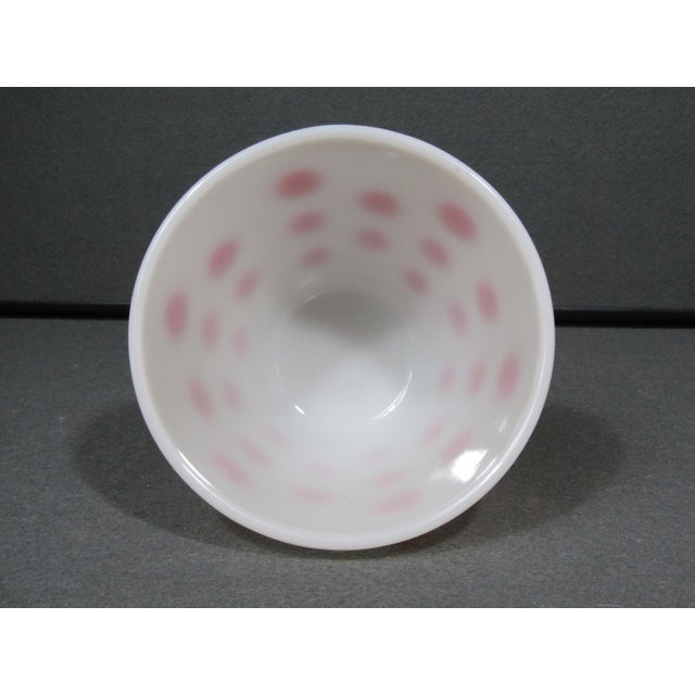 1960s Vintage Fire King White Milk Glass Red Dot Grease Jar With Lid For Sale - Image 5 of 8