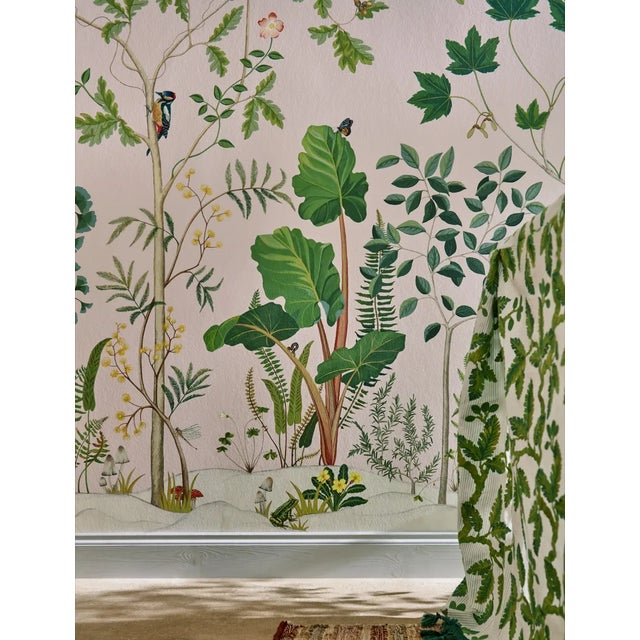 A hand painted celebration of English woodland interpreted into a fresh botanical scene this stylised 3m panel is a...