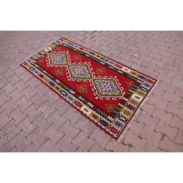 Size: 3.4 x 6.6 ft (102 x 198 cm) 41 x 79 inches Color: Red,Blue,Black,White,Yellow Material: 100% Hand Spun Organic Wool...
