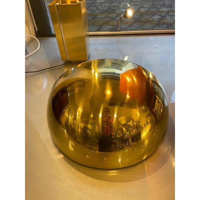 Crescent-Shaped Brass Wall Lamp, 1980s For Sale - Image 6 of 8