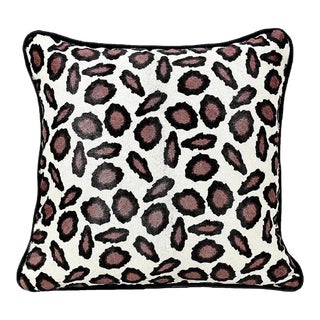 Animal Print Hair on Hide Pillow Cover With Piping For Sale