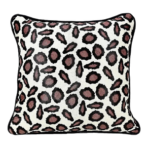 Animal Print Hair on Hide Pillow Cover With Piping