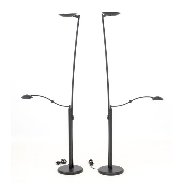 Early 21st Century Estiluz Black Metal Adjustable Floor Lamps, Pair For Sale - Image 5 of 10