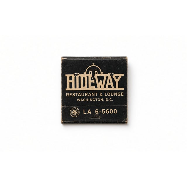 Vintage Framed Hideway Restaurant & Lounge Matchbook, Holiday Inn Washington d.c. (Catholic University / Brookland) For Sale - Image 4 of 4