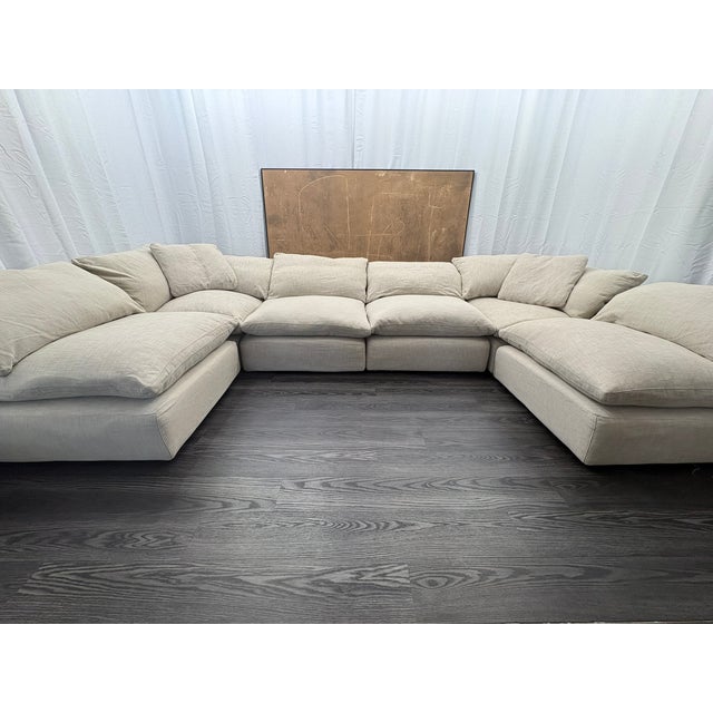 RH Restoration Hardware Cloud Modular Sectional 6-Piece Configuration | 4 Classic Armless Chairs + 2 Classic Corner Chairs...