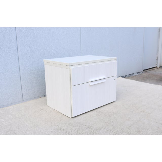 Modern Marc Krusin for Knoll Anchor Credenza Cabinet in Whitened Ash Laminate For Sale - Image 9 of 18