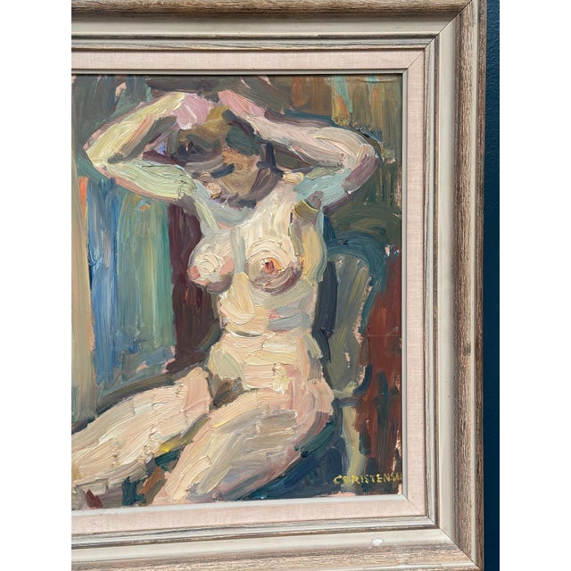 Gunnar Christenson, Nude Figurative Composition, 1950s, Oil Painting on Panel, Framed For Sale - Image 6 of 17
