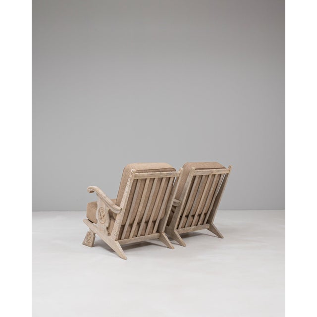 20th Century French Oak Armchairs With Upholstered Seats And Backs - A Pair For Sale In Greensboro - Image 6 of 18