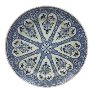 19th Century French Blue & White Faience Dinner Plate Sarreguemines