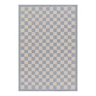 Erin Gates by Momeni Saybrook Check Blue Indoor/Outdoor Area Rug 2' X 3' For Sale