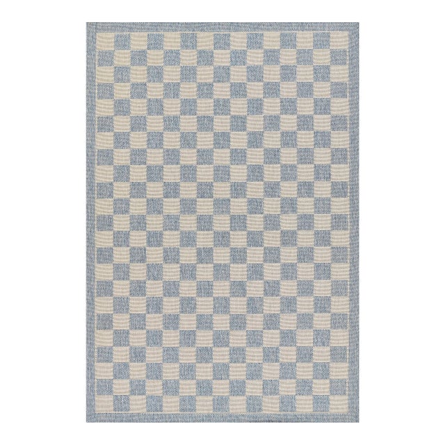 Erin Gates by Momeni Saybrook Check Blue Indoor/Outdoor Area Rug 2' X 3' For Sale