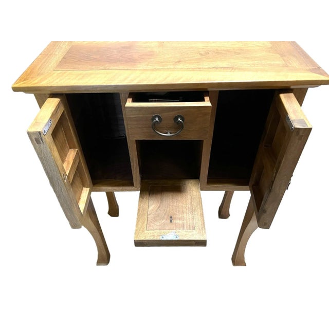 Asian Modern Elm Cabinet For Sale In Chicago - Image 6 of 9