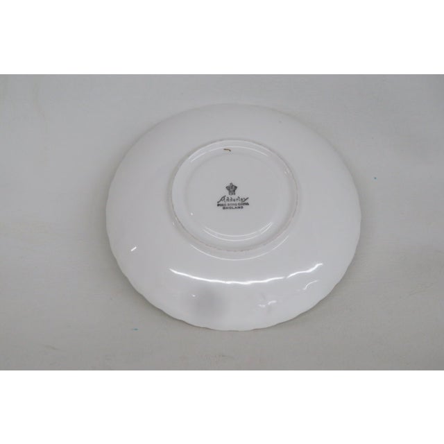Mid-Century Modern Mid 20th Century Adderley Fine Bone China Made in England White and Gold Saucer Small Plate For Sale - Image 3 of 8