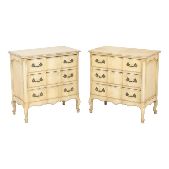 French Provincial Style Painted Nightstands, Pair For Sale