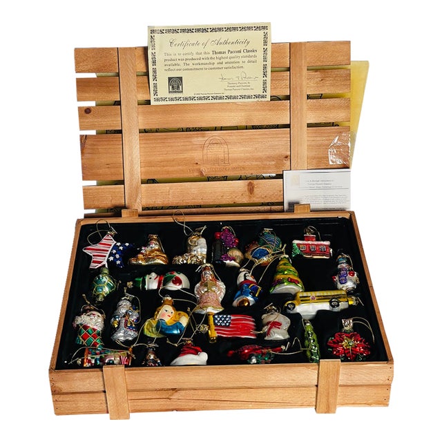 24 PCS Vintage Thomas Pacconi Museum Christmas Ornaments in Box For Sale