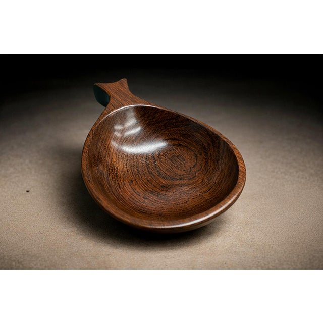A sculptural decorative spoon produced by Jac Art in the 1960s, carved from solid Brazilian rosewood (jacaranda). The form...