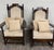 Early 20th Century Vintage Jacobean Revival or Tudor Style Barley Twist Oak Armchair and Rocker Set For Sale - Image 5 of 17