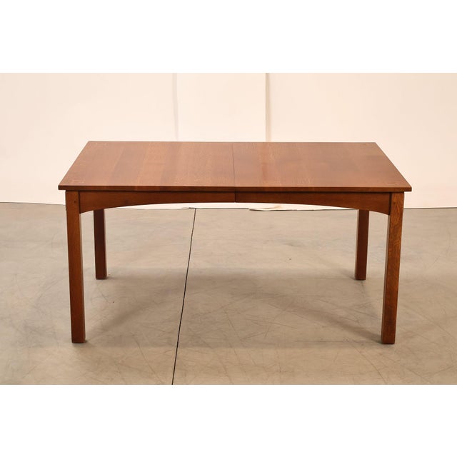 Stickley Mission Collection Harvey Ellis Inlaid Oak Extendable Dining Table For Sale - Image 14 of 18