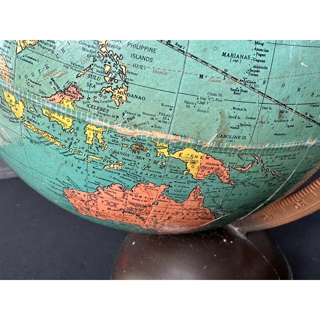 Metal Vintage Art Deco 1930s Reploge World Globe For Sale - Image 7 of 10