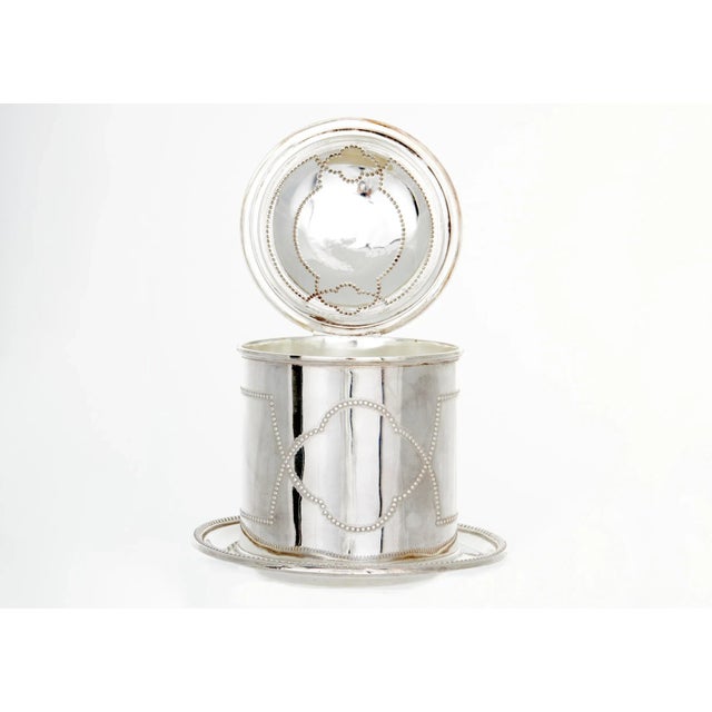 English Antique English Silverplate Tea Caddy / Thin Biscuit For Sale - Image 3 of 13