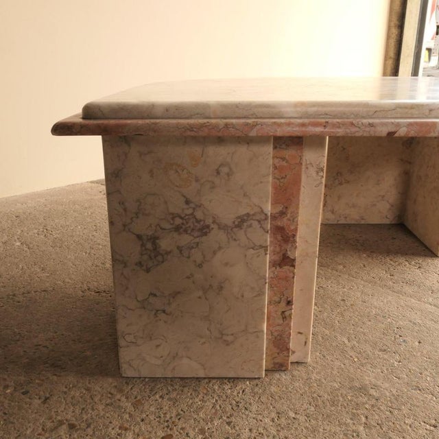 2-Tone Travertine Coffee Table For Sale - Image 11 of 18