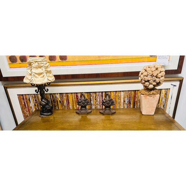 Antique Bronze Floral Design Bookends, a Pair For Sale - Image 10 of 11