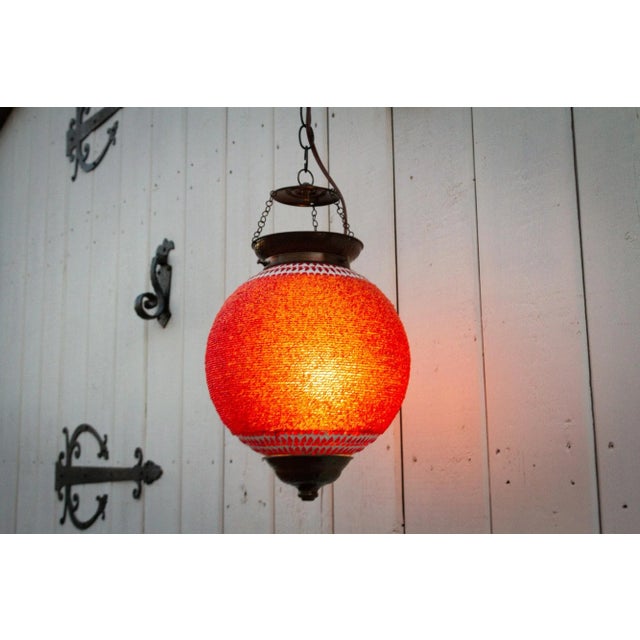 Red Crimson Pendant Sphere Lantern For Sale - Image 8 of 9