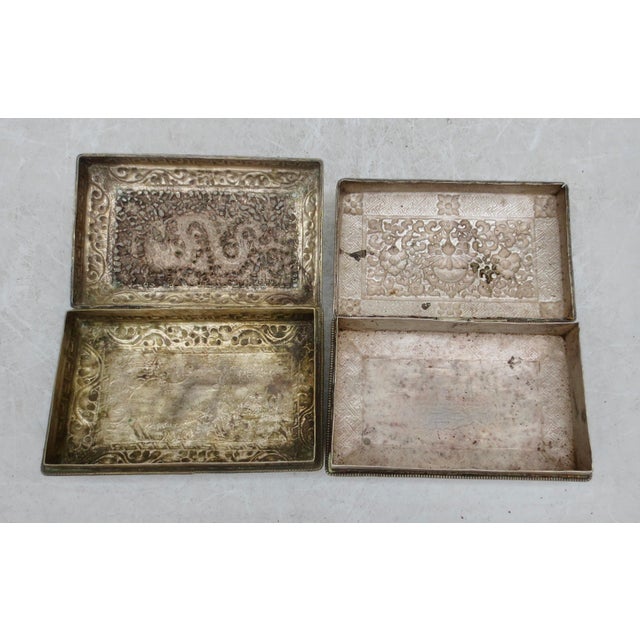 Silver Tibetan Silver and Gilt Scent Boxes - A Pair of 2 For Sale - Image 8 of 9