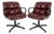 Office Chairs in Burgundy Leather attributed to Charles Pollock for Knoll, 1970s, Set of 2 For Sale