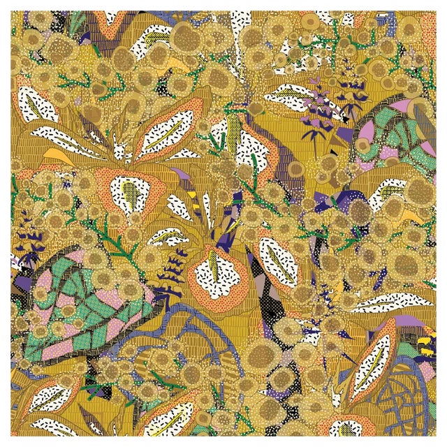 72 Kō Geishi-Ayame Gold Panel by Ginette Caron and Masami Moriyama for Midsummer-Milano For Sale