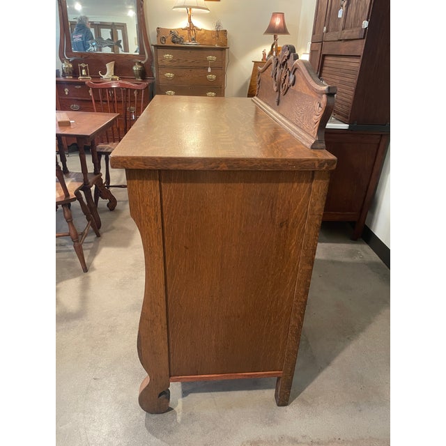 Wood Antique American Empire Revival Style Sideboard/Buffet For Sale - Image 7 of 12
