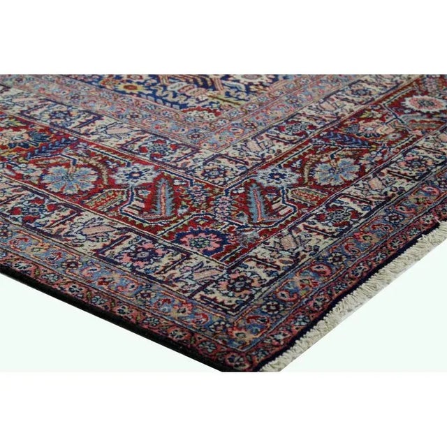 1960s Old Persian Tabriz Area Rug 9’1″ X 12’11” For Sale - Image 4 of 8