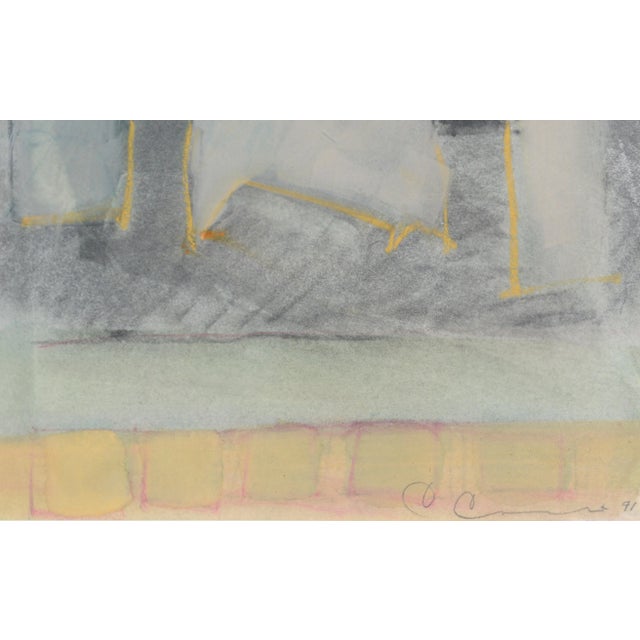 650 Chris Cacciotti "Chimneys at Dusk" Abstract Landscape 1991 For Sale - Image 4 of 7