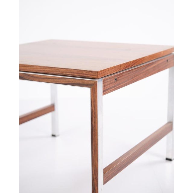 Side Table in Rosewood and Aluminium, 1960s For Sale - Image 4 of 10