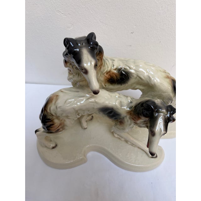 Borzoi Greyhounds Porcelain Figurine by Cortendorf Company, 1950s, in Very Good conditions. Designed 1950 to 1959 This...