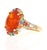 Contemporary 6.29 Carat Fire Opal Sapphire Diamond 14 Karat Yellow Gold Cocktail Ring Size 7 For Sale - Image 3 of 4