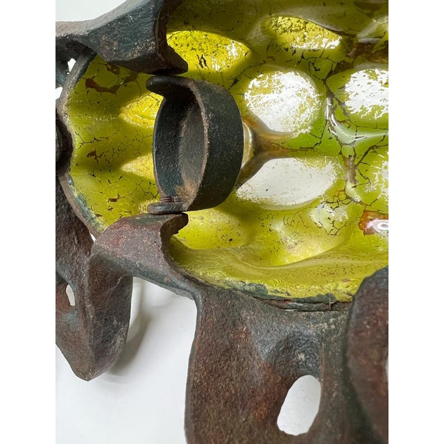 Japanese Iron and Blown Glass Frog Garden Lantern, 1970s For Sale - Image 9 of 18