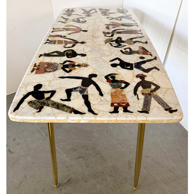 1960s 1960s Vintage Pietra Dura Marble/Stone Inlay Console Table/Small Table/Desk For Sale - Image 5 of 14