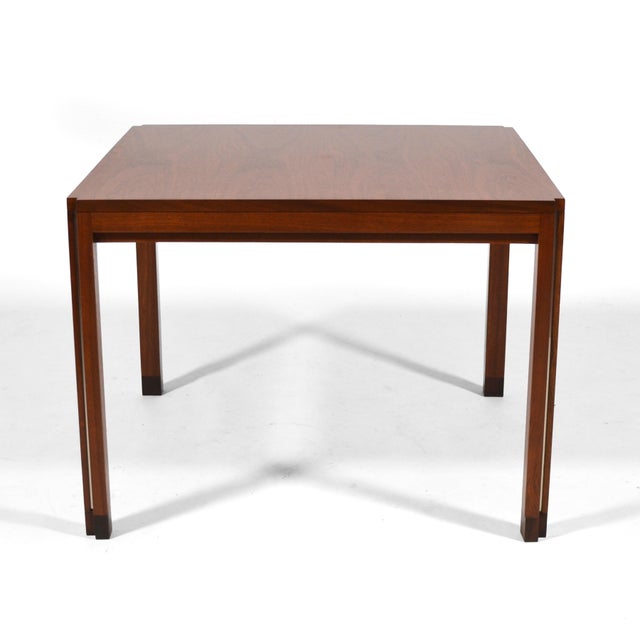 Mid-Century Modern Edward Wormley Side Table with Metal Detail by Dunbar For Sale - Image 3 of 9