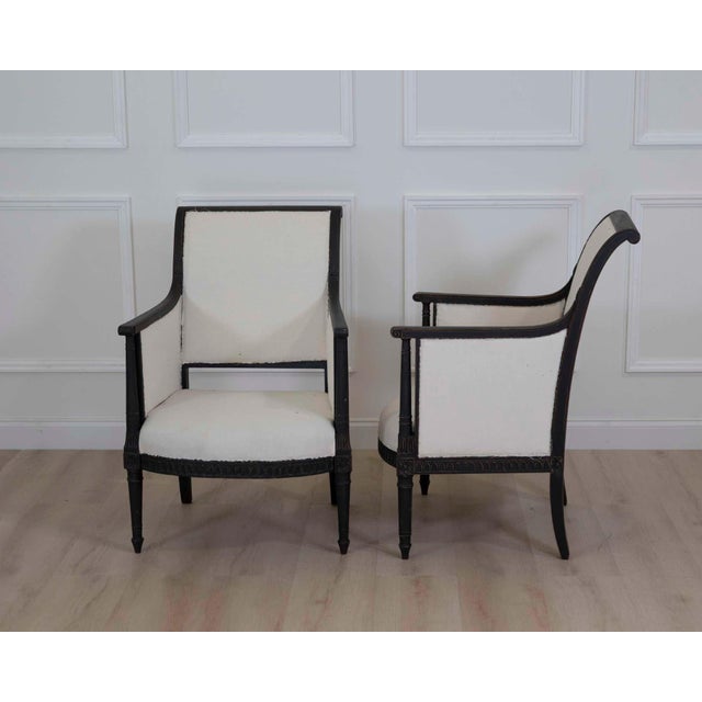 Pair of Swedish Empire Style Armchairs For Sale In Atlanta - Image 6 of 8